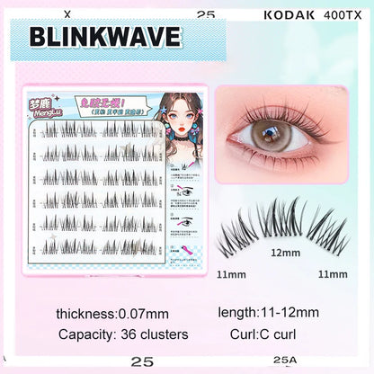 Large Capacity Girls’ Glue-Free False Eyelashes – Natural Wispy Reusable Bottom & Top Lashes, Easy Apply