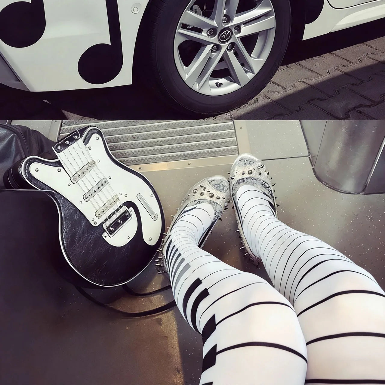Y2K Graffiti Letter Thigh High Socks - 2000s Emo Harajuku Kawaii Long Socks