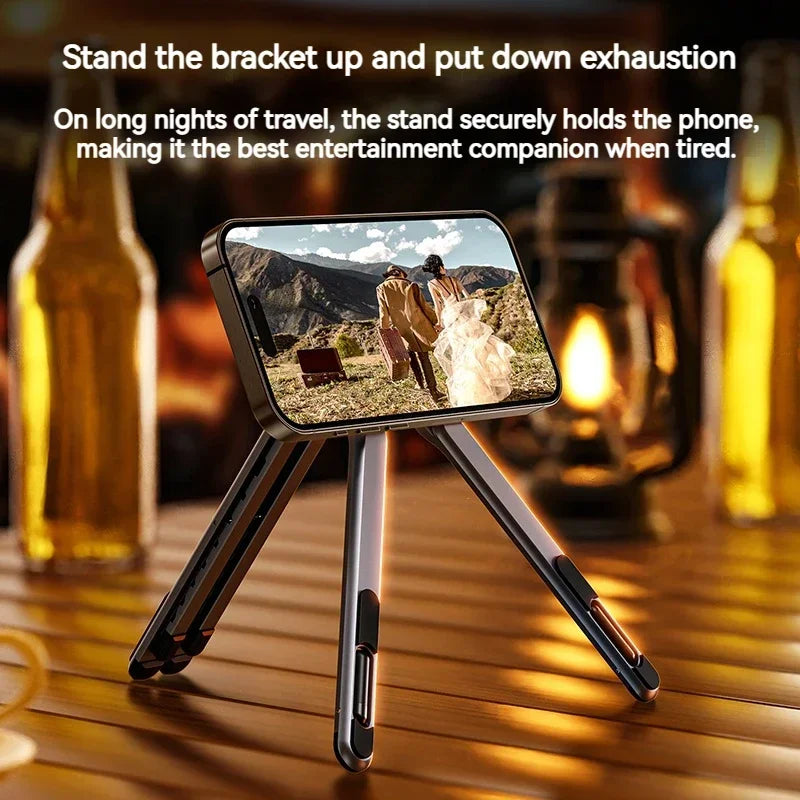 Foldable Magnetic Laptop Stand - Adjustable Aluminum Alloy Holder for Notebooks, Phones, and Tablets with Heat Dissipation