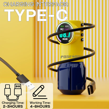 POSEIDON Wireless Tattoo Pen - Cute Yellow Rotary Tattoo Machine with Powerful Custom Motor for Artists