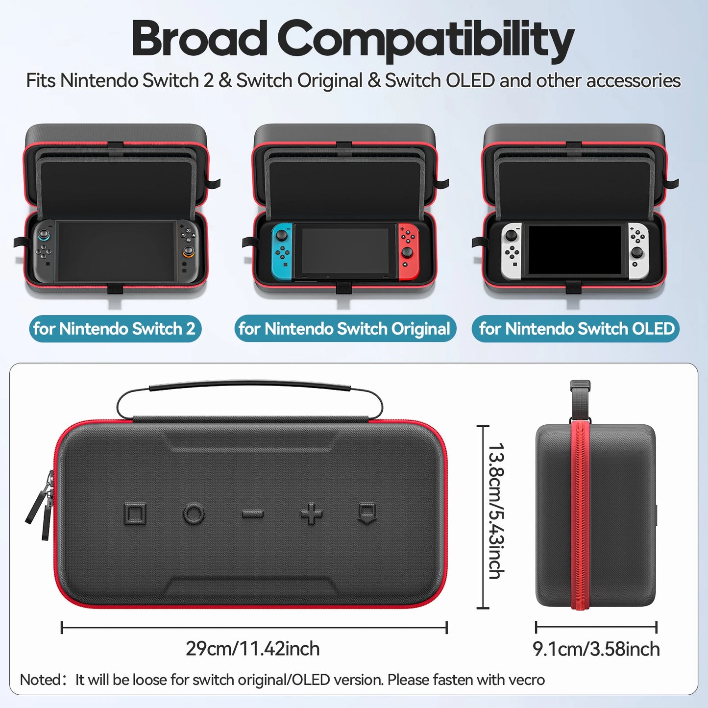 Large Storage Bag for Nintendo Switch — Anti-Scratch, Waterproof Travel Case for Switch, Switch OLED & Switch 2