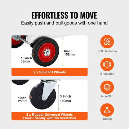 Aluminum Folding Hand Truck – 2-in-1 Heavy Duty Collapsible Cart with 400lbs Capacity