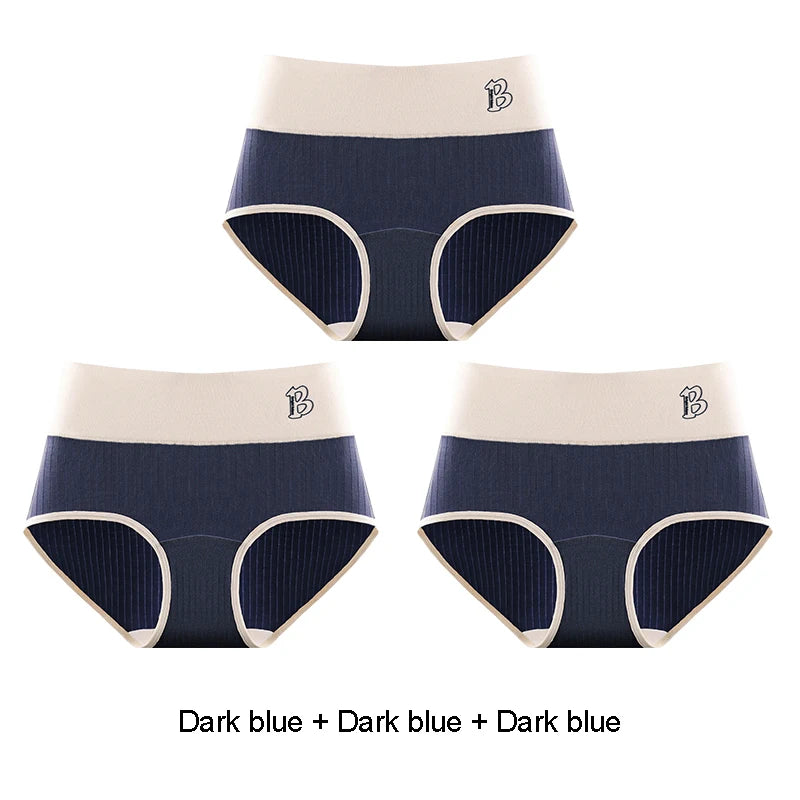 Women's Cotton Briefs - High-Waisted Belly Control Sports Panties Set for Women