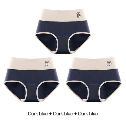 Women's Cotton Briefs - High-Waisted Belly Control Sports Panties Set for Women