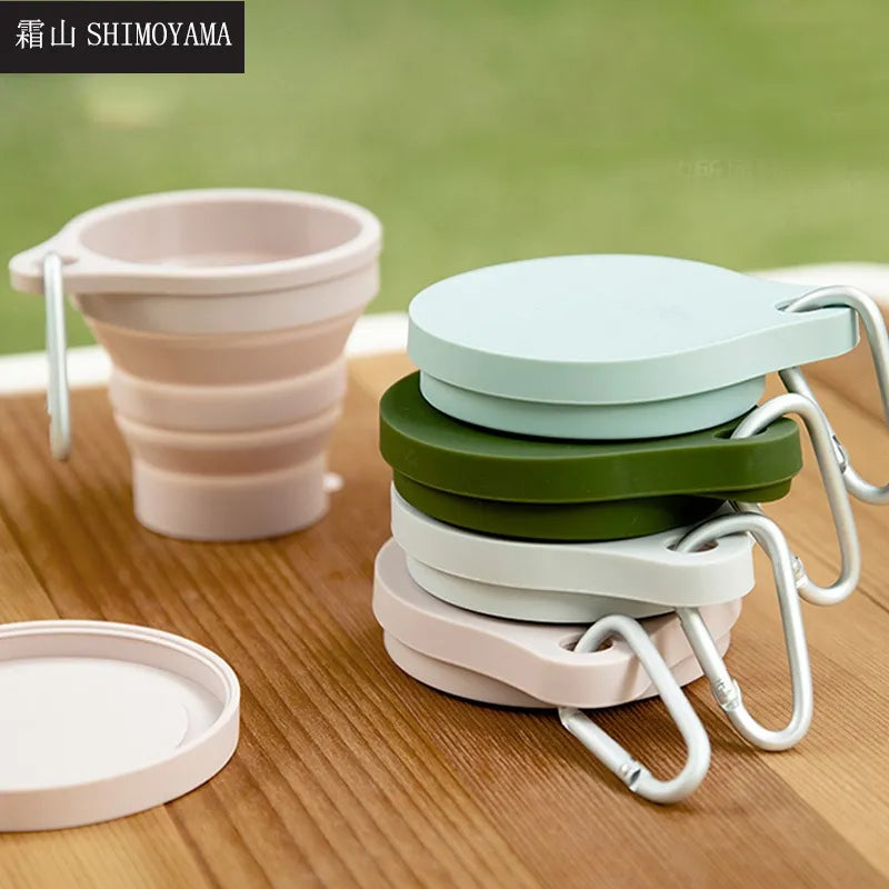 SHIMOYAMA 150ML Folding Cup - Portable Teacup with Lid for Outdoor Travel and Coffee on-the-go