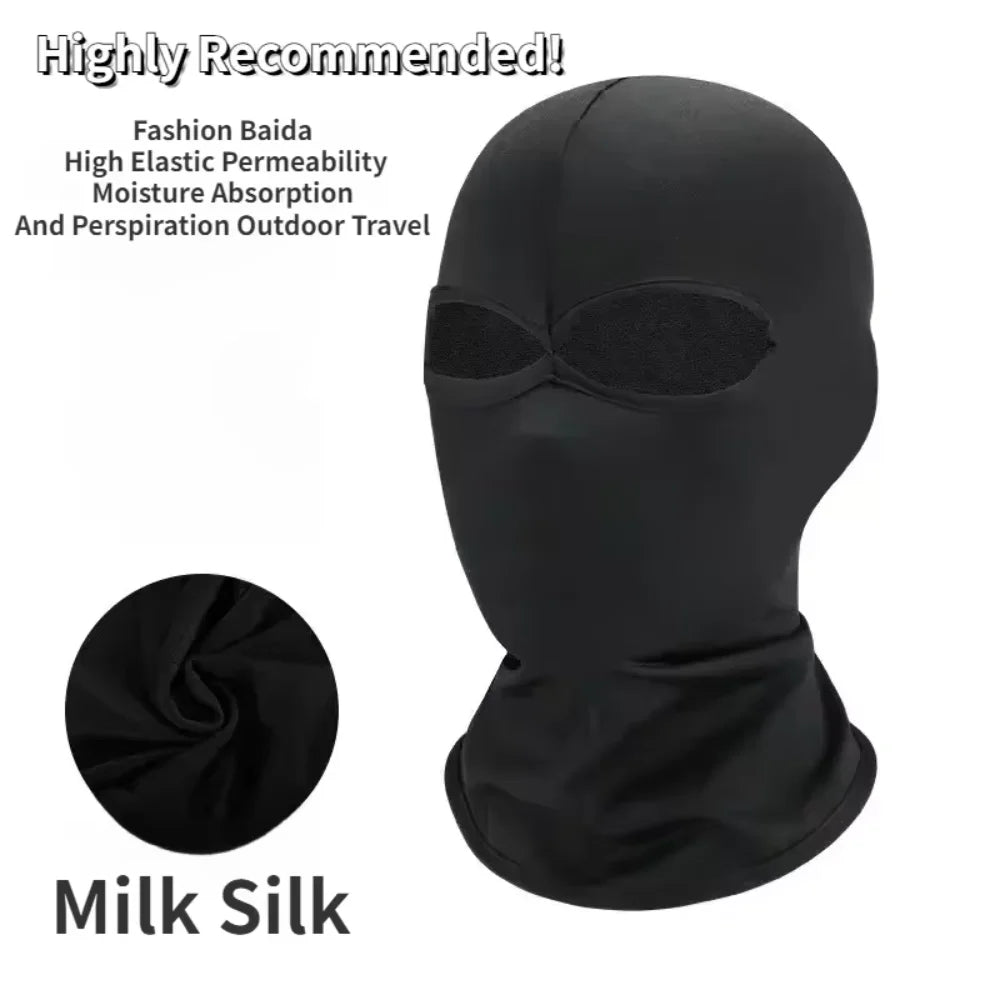 Black Cosplay Full Mask - Breathable Thin Hood Head Cover for Party & Festival Costume Accessories