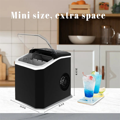 Automatic Mini Electric Ice Cube Maker – Portable Ice Machine for Bar, Home, Kitchen & Office, 9 Cubes in 6 Minutes