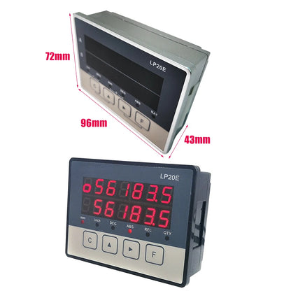 LP20E 2-Axis Digital DRO – Magnetic Sensor Tape Displacement Readout Scale for CNC Lathe & Woodworking Machines