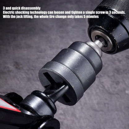 Universal Car Jack Adapter – Scissor & RV Stabilizer Drill Tool with Steel Ball Joint Rod for Impact Wrench and Vehicle Disassembly