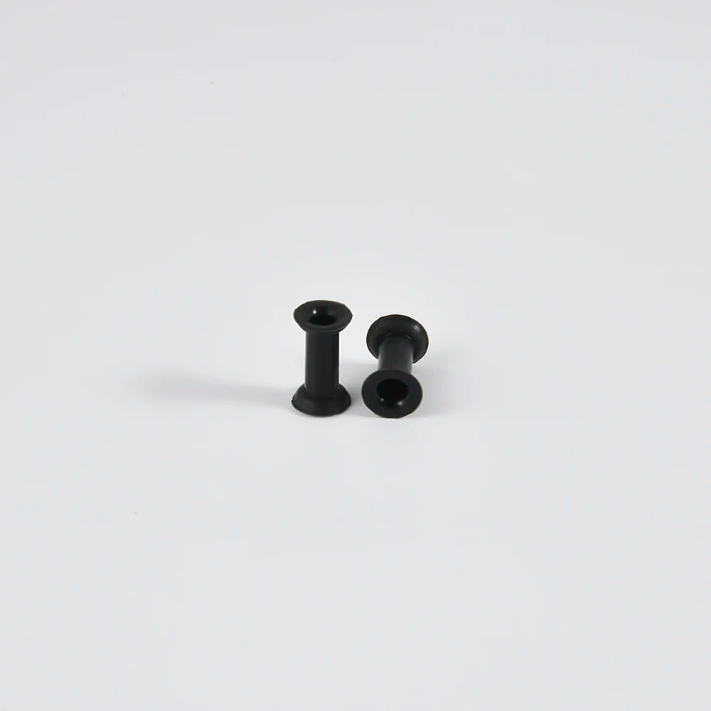 Pair of Supersize Black Silicone Double Flared Ear Tunnel Plugs — Flesh Gauge Expander Stretchers for Piercing