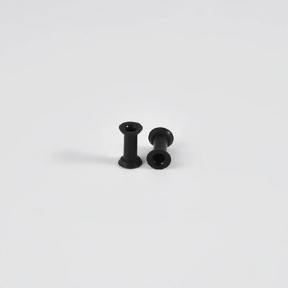 Pair of Supersize Black Silicone Double Flared Ear Tunnel Plugs — Flesh Gauge Expander Stretchers for Piercing