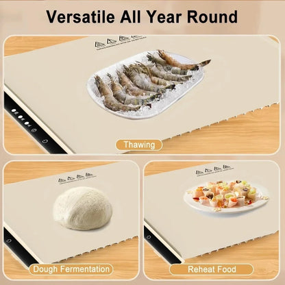 Foldable Electric Warming Tray – Portable Food Warmer Mat with 3-Temperature Fast Full-Surface Heating
