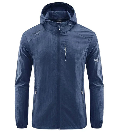 Men’s UPF 50+ UV Protection Jacket - Quick-Dry Lightweight Hooded Windbreaker for Hiking, Fishing and Cycling