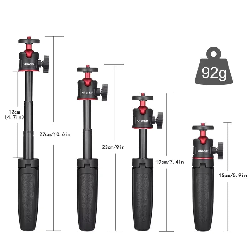 Ulanzi MT-08 Mini Tripod – White Foldable Monopod Mount with 1/4'' Universal Tripod for DSLR, Android & iPhone Smartphones