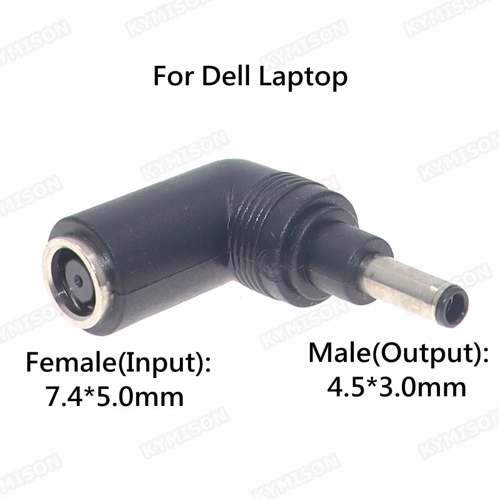 DC Power Adapter Plug - 7.4x5.0mm Female to 4.5x3.0mm Male with Pin Converter for HP & Dell Laptop Notebook