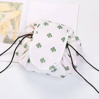 Women’s Drawstring Cosmetic Bag — Portable Waterproof Travel Makeup Organizer & Toiletry Beauty Pouch