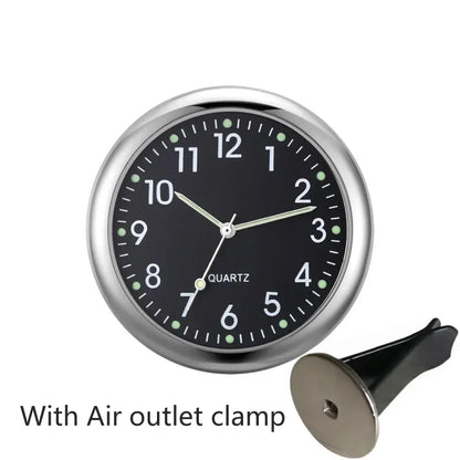 Luminous Car Clock - Mini Auto Stick-On Digital Watch for Cars, 40mm & 43mm Quartz Mechanic Ornament