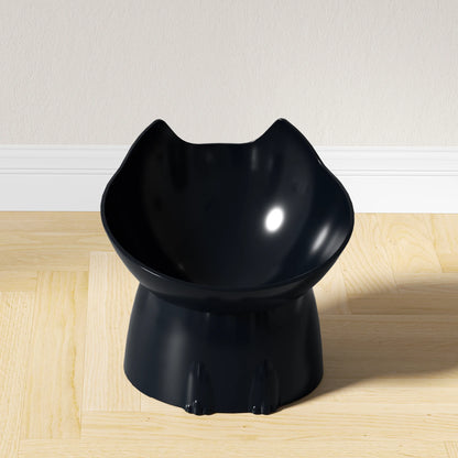 Elevated Cat Bowl - Anti-Tip Raised Pet Feeding Dish with Tilted Edge and Neck-Friendly Design
