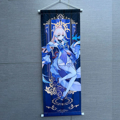 Hot Game Impact Scroll Canvas – Cartoon Heroes Wall Hanging Poster for Cosplay, Halloween, Xmas Decor & Gifts
