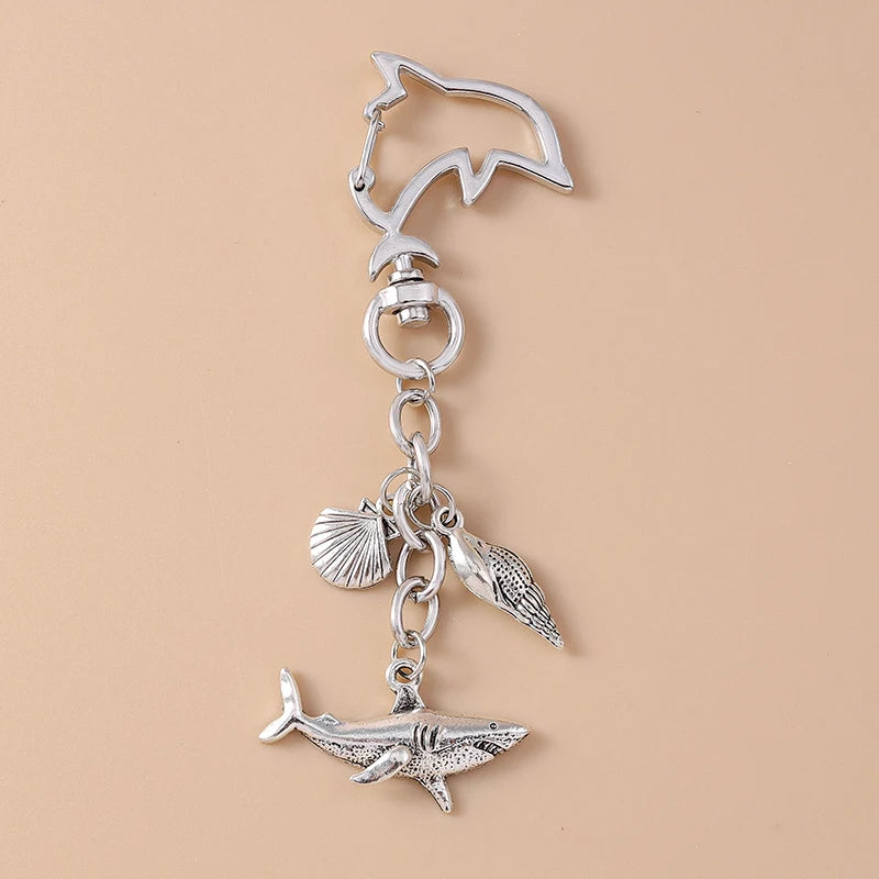 Summer Beach Shell Keychain – Octopus and Starfish Marine Life Pendant for Women, Girls, Handbag Decor, and Gifts