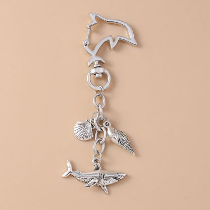 Summer Beach Shell Keychain – Octopus and Starfish Marine Life Pendant for Women, Girls, Handbag Decor, and Gifts