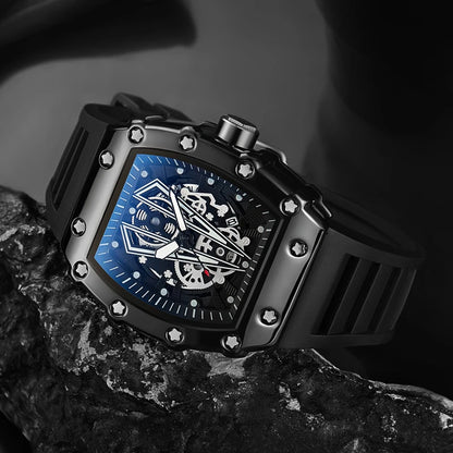 Large Dial Men's Quartz Watch - Waterproof Square Sport Luminous Wristwatch