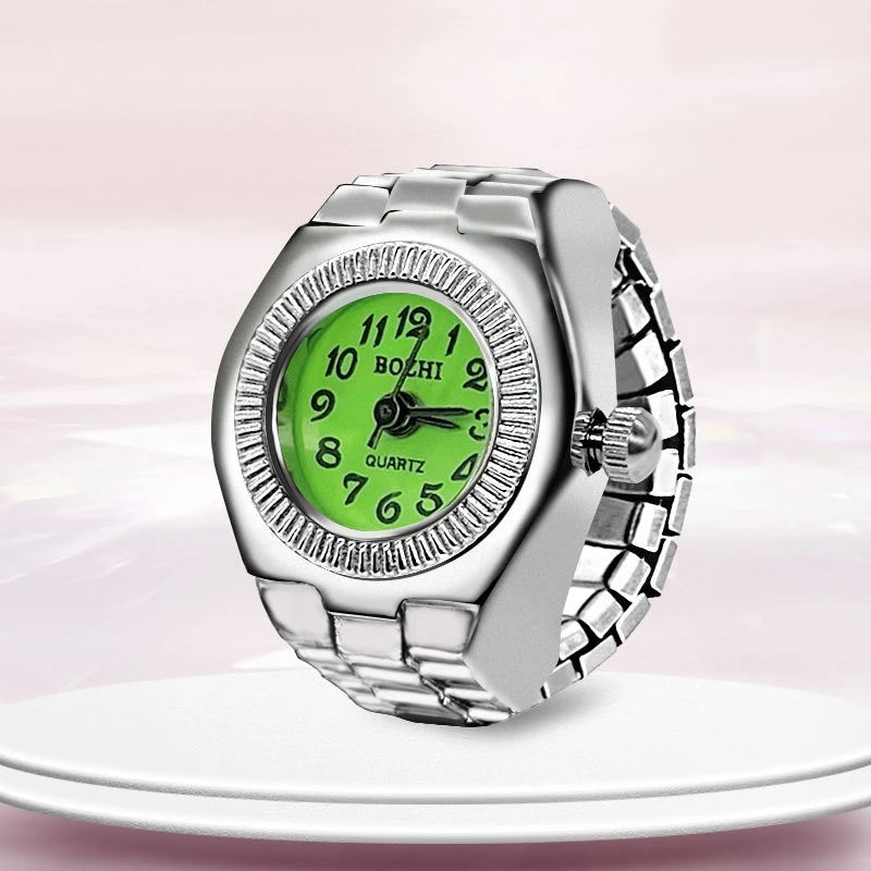 Creative Ring Watch - Alloy Finger Ring with Circular Dial for Men & Women