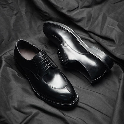 Men’s Genuine Leather Oxford Derby Shoes - Handmade Lace-Up Wedding, Party and Formal Business Dress Shoes