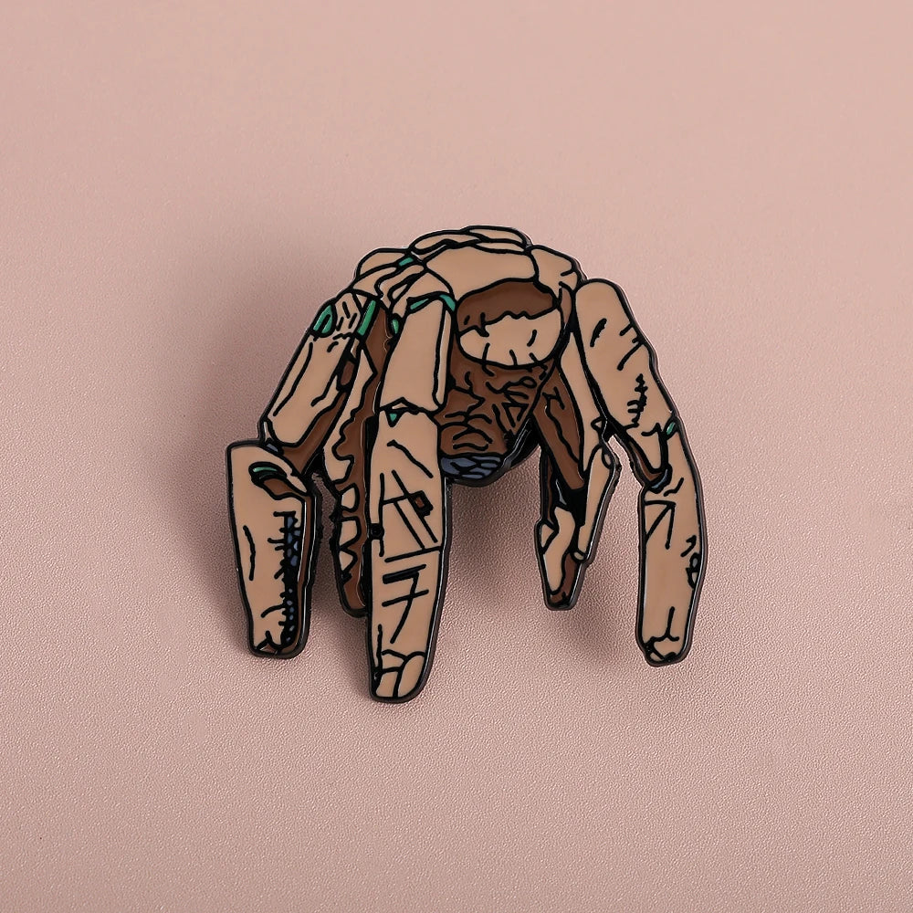 Project Hail Mary 4-Piece Enamel Pin Set - Sci-Fi Book and Movie Collectible Badges Featuring Rocky and Grace's Sculpture