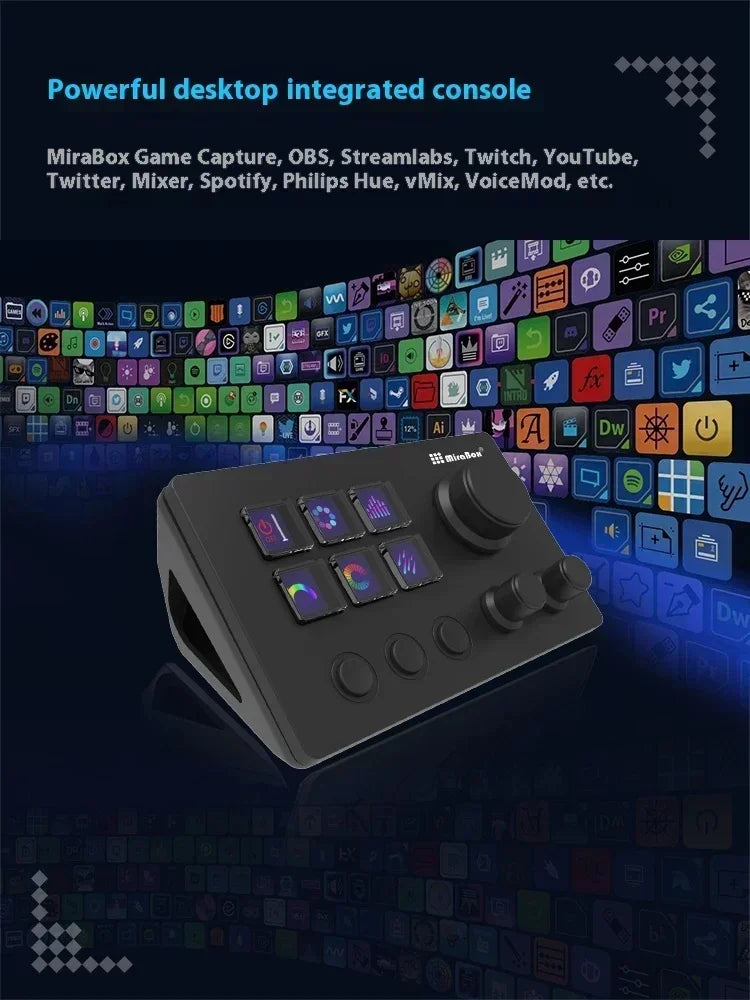 Mirabox N3 Streamdeck Keypad – Custom Macro Mini Keyboard with Screen & Knob Visual Desktop Console