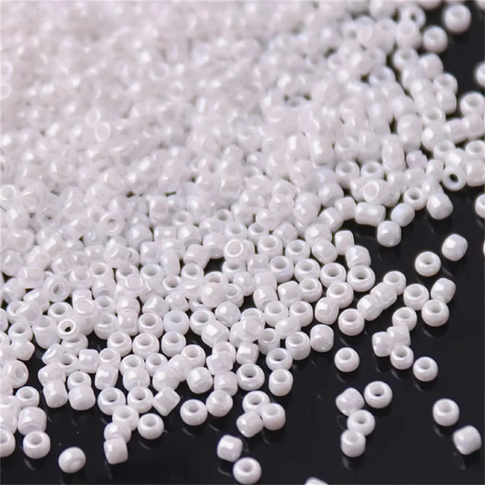White Czech Glass Seed Beads 1.5mm–4mm for DIY Jewelry Making & Craft Projects