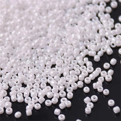 White Czech Glass Seed Beads 1.5mm–4mm for DIY Jewelry Making & Craft Projects