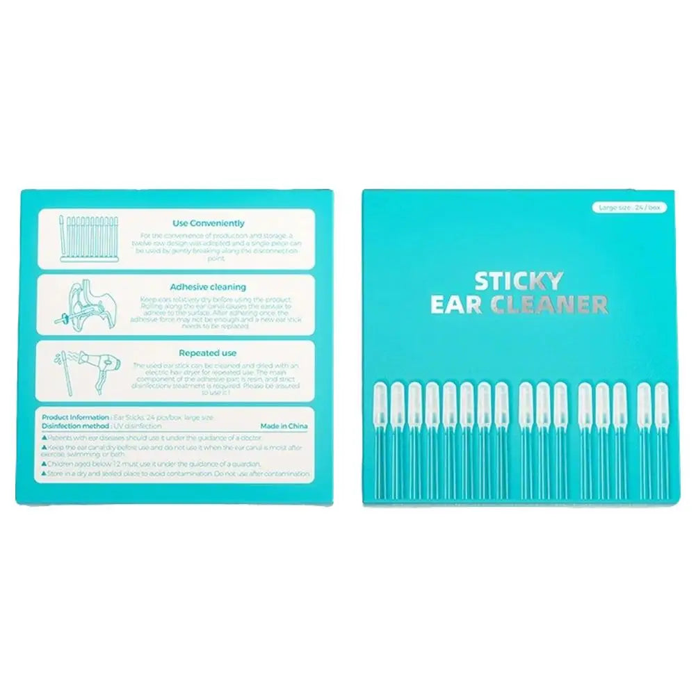 24-Piece Sticky Ear Cleaner Set – Soft Silicone Adhesive Ear Picks for Convenient Earwax Removal