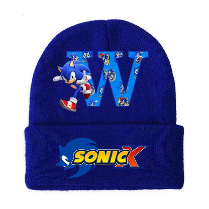 Sonic Cartoon Kids Knitted Hat – Cotton Winter Woolen Cap for Boys & Girls, Cute Anime Headgear Gift
