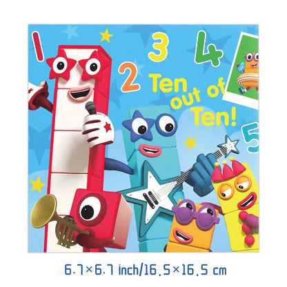 Number Birthday Building Blocks Party Decorations Set – Tablecloth, Banner, Balloons & Cake Topper for Kids & Baby Shower Supplies