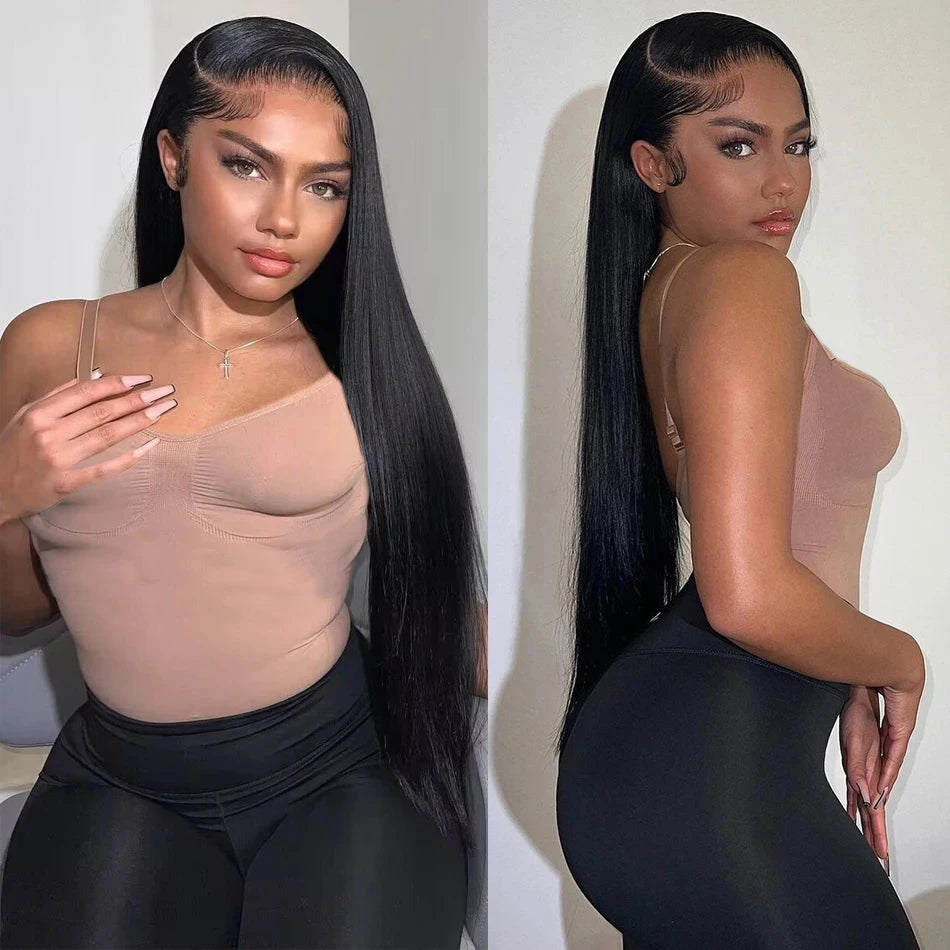 HD Lace Front Human Hair Wig – Straight 13x4 13x6 Transparent Lace Frontal, Pre-Plucked Glueless Wig for Women