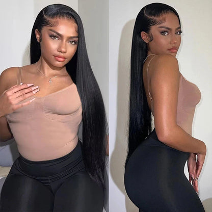 HD Lace Front Human Hair Wig – Straight 13x4 13x6 Transparent Lace Frontal, Pre-Plucked Glueless Wig for Women