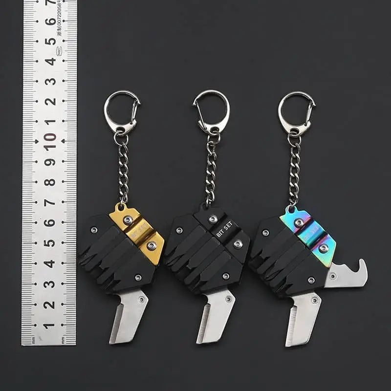 Multifunctional Hexagon Coin Outdoor EDC Tool: Folding Coin Knife Keychain Screwdriver Pocket Gear