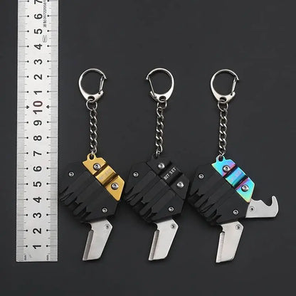 Multifunctional Hexagon Coin Outdoor EDC Tool: Folding Coin Knife Keychain Screwdriver Pocket Gear