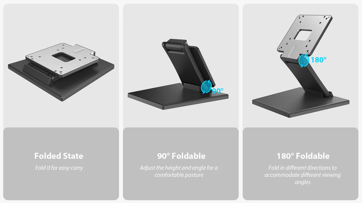 UPERFECT Portable Monitor Stand - Adjustable 360° Rotating Aluminum Laptop & Tablet Holder for 13–27 Inch Screens