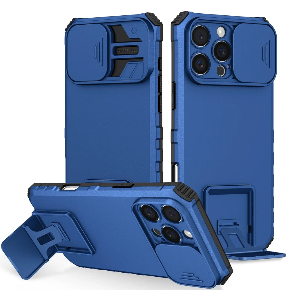 Slide Camera Protection Hard Case – Durable Plastic Phone Cover for iPhone 7 to 16 Series