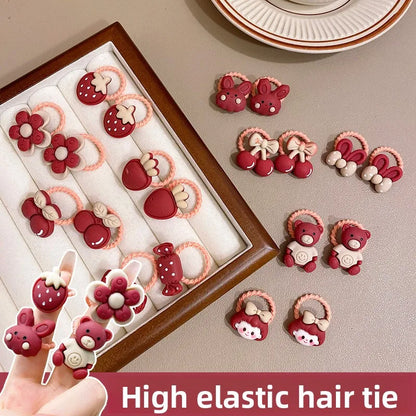 10PCS Colorful Floral Hair Bands for Girls - Soft Elastic Hair Ties in Pastel and Vibrant Colors for Everyday Wear and Special Occasions