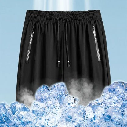 Men's Plus Size Casual Shorts – 6XL-7XL Stretchy Ice Silk Gym & Beach Shorts, Quick Dry & Breathable Summer Pants
