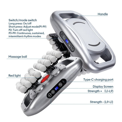 48-Head Body Massage Gun — High-Frequency Vibration Fascia Massager for Neck, Back, Waist, Thigh & Shoulder Muscle Relief