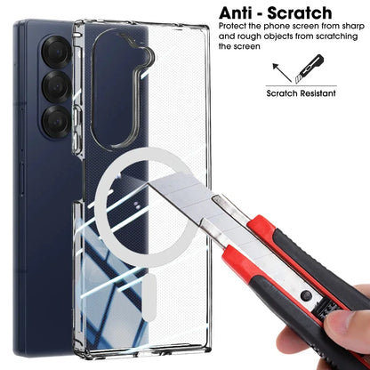 Clear Magnetic Shockproof Case for Samsung Galaxy Z Fold 6 – Magsafe Wireless Charging Compatible Cover