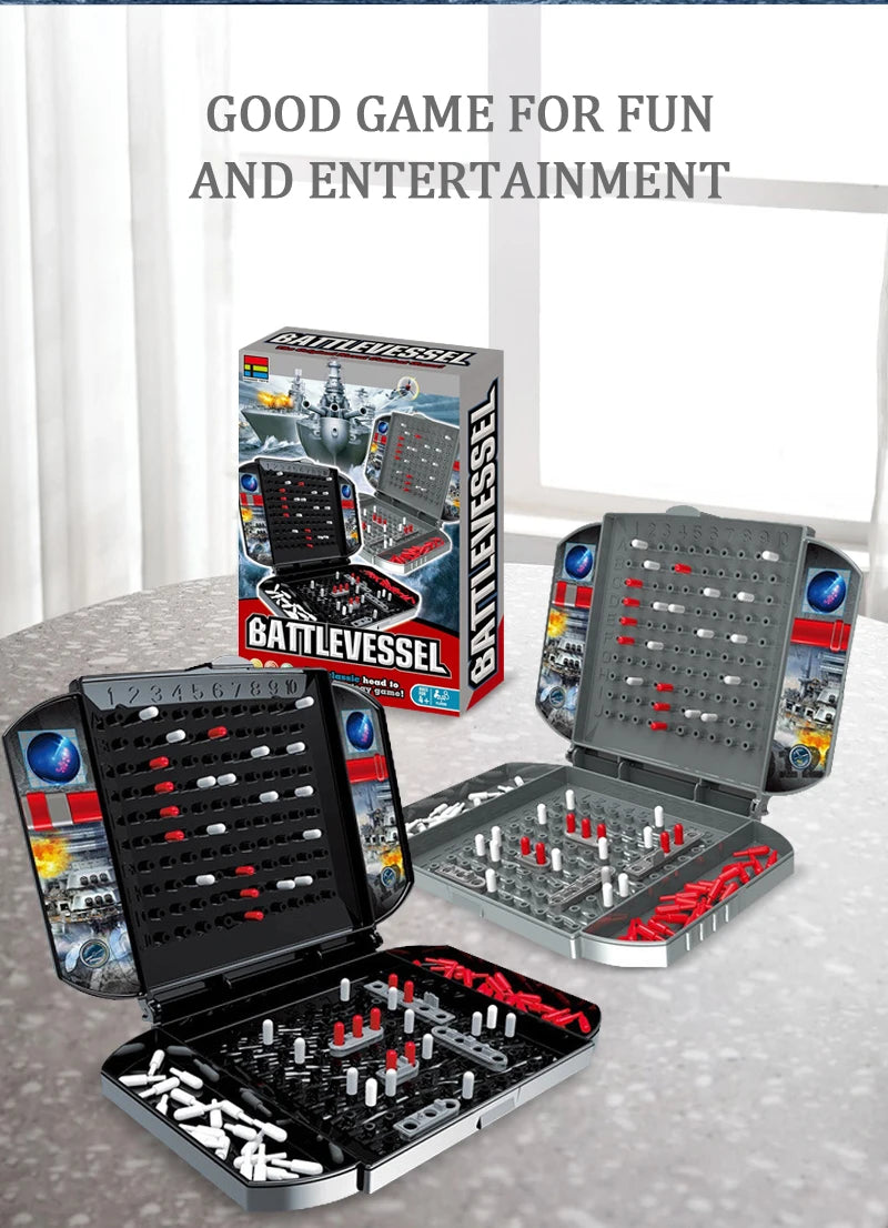Children's Warship Sea Ship Board Game – Classic Two-Player Battleship Naval Combat Strategy Game for Kids