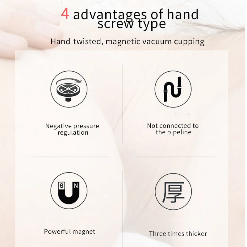 Rotating Handle Suction Cupping Set – 4 Sizes Twist Vacuum Cups for Nipple Enhancement & Anti-Cellulite Massage