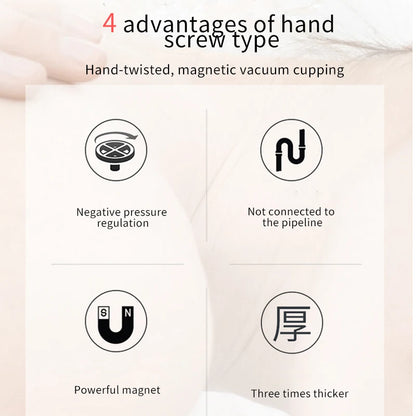 Rotating Handle Suction Cupping Set – 4 Sizes Twist Vacuum Cups for Nipple Enhancement & Anti-Cellulite Massage