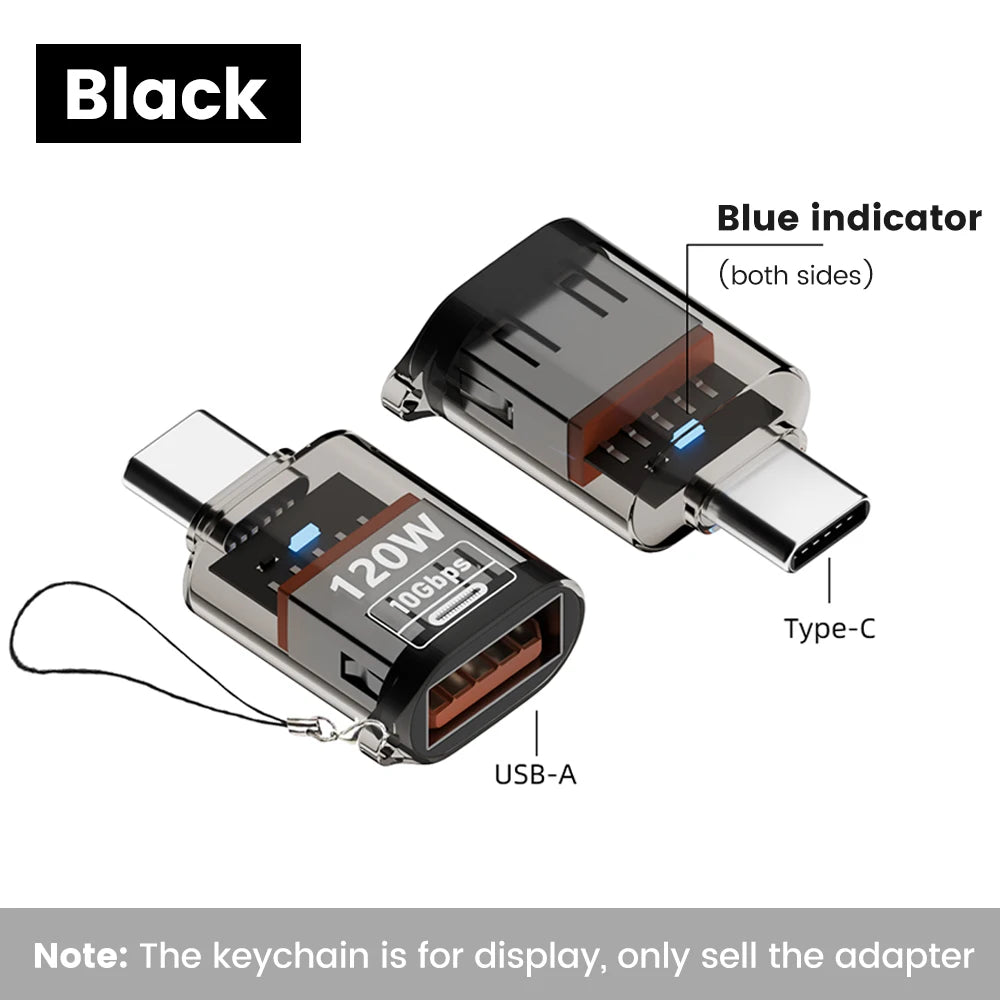 Olaf 120W USB-C OTG Adapter - USB 3.2 Type-C Fast Charging Connector for iPhone 15 16 MacBook iPad & Android Devices
