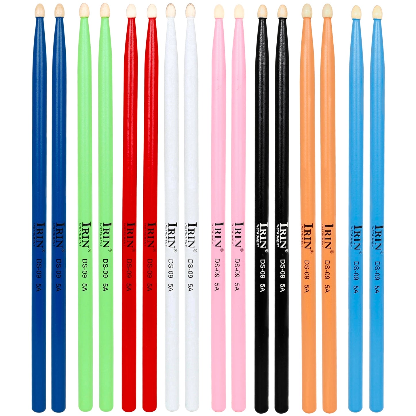 IRIN 5A Maple Drumsticks – DS-09 Multicolor Drum Mallets, Professional Percussion Musical Instrument Accessories
